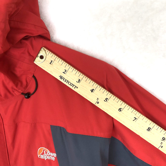 LOWE ALPINE Triple Point Ceramic Jacket Men's Sz M Red Hooded‎ Coat Outdoor Hike - Picture 12 of 16